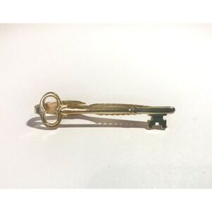 Vintage HICKOK Skeleton Key Tie Bar Money Clip Gold Tone Made in the USA